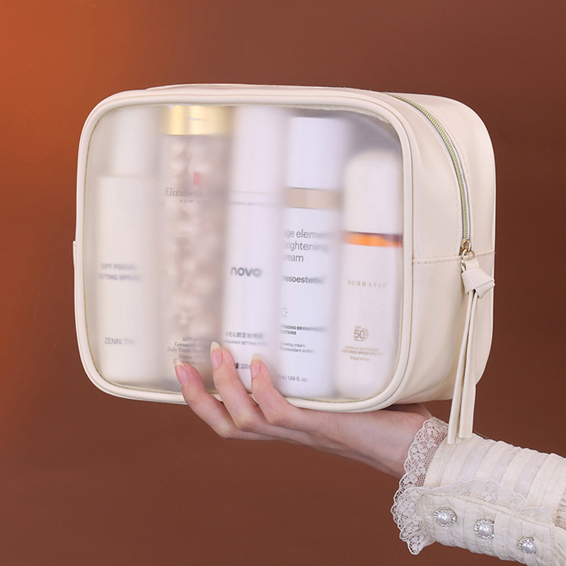 PVC 무광 반투명 화장품 가방 - 대용량 고급 메이크 - Luxury Skincare Organizer 리뷰 및 가격