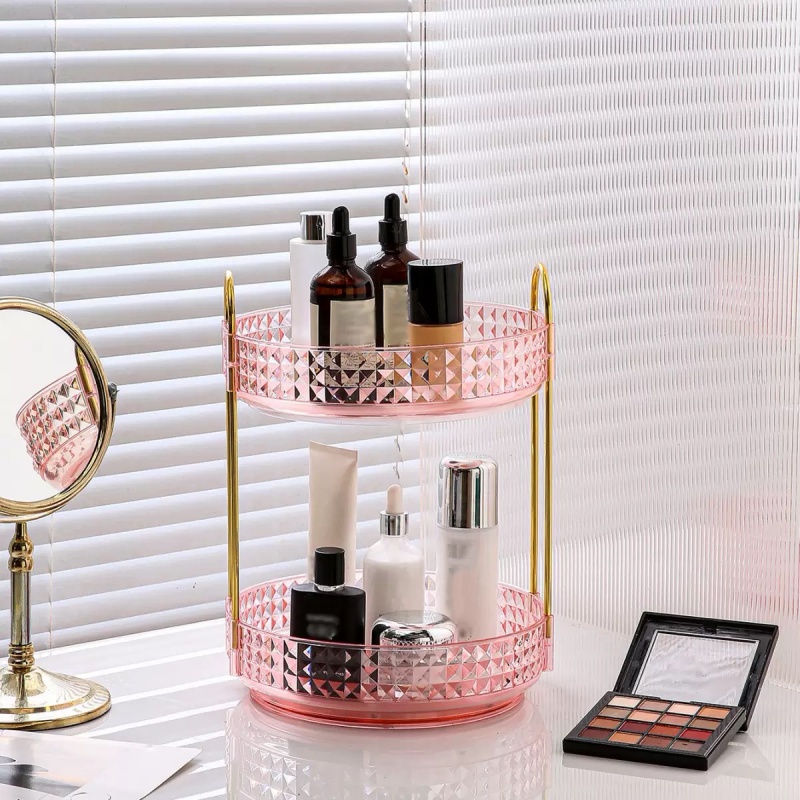 1개/고급 화장품 보관함 데스크탑 회전식 화장대 정리함 - Luxury Skincare Organizer 리뷰 및 가격