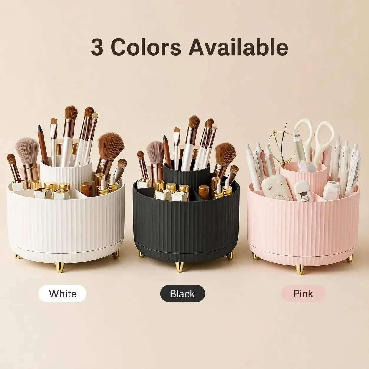 360도 회전 메이크업 정리함 고급 스트라이프 화장품  - Luxury Skincare Organizer 리뷰 및 가격