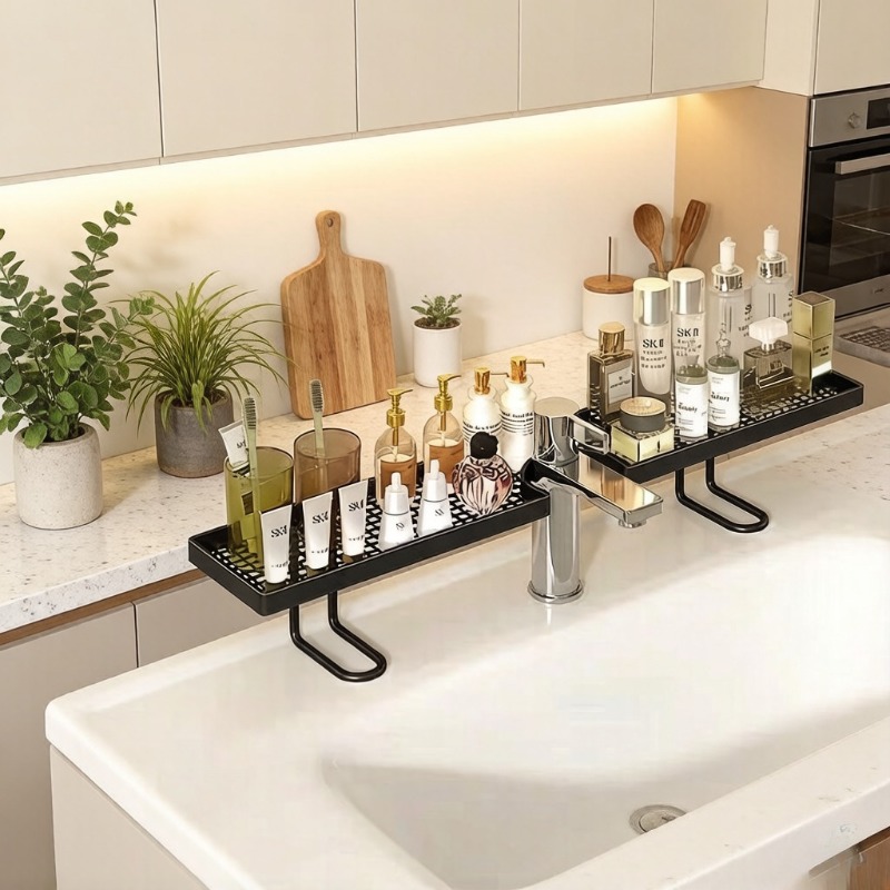 럭셔리 심플 싱크대 수납 선반, 무타공 욕실 화장대 정 - Luxury Skincare Organizer 리뷰 및 가격