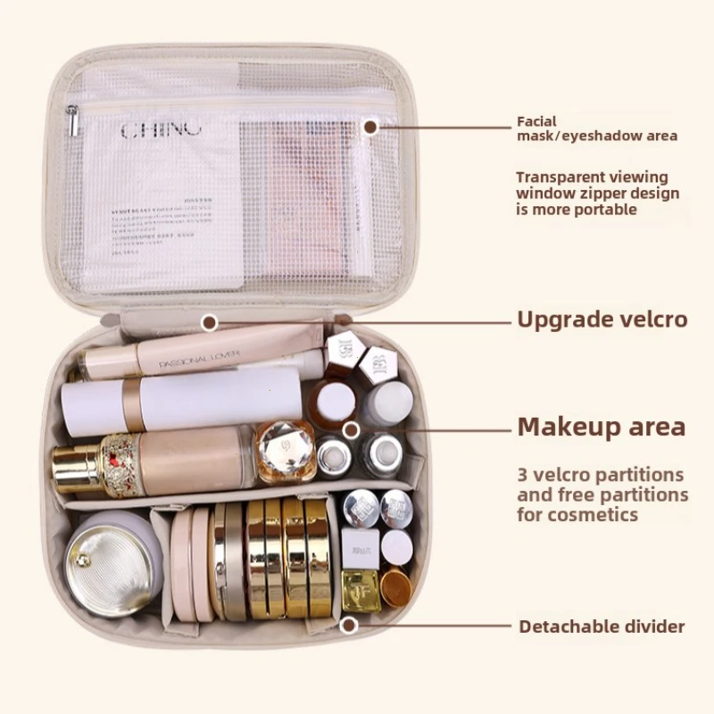 새로운 여성용 대용량 화장품 가방 휴대용 고급 여행용  - Luxury Skincare Organizer 리뷰 및 가격